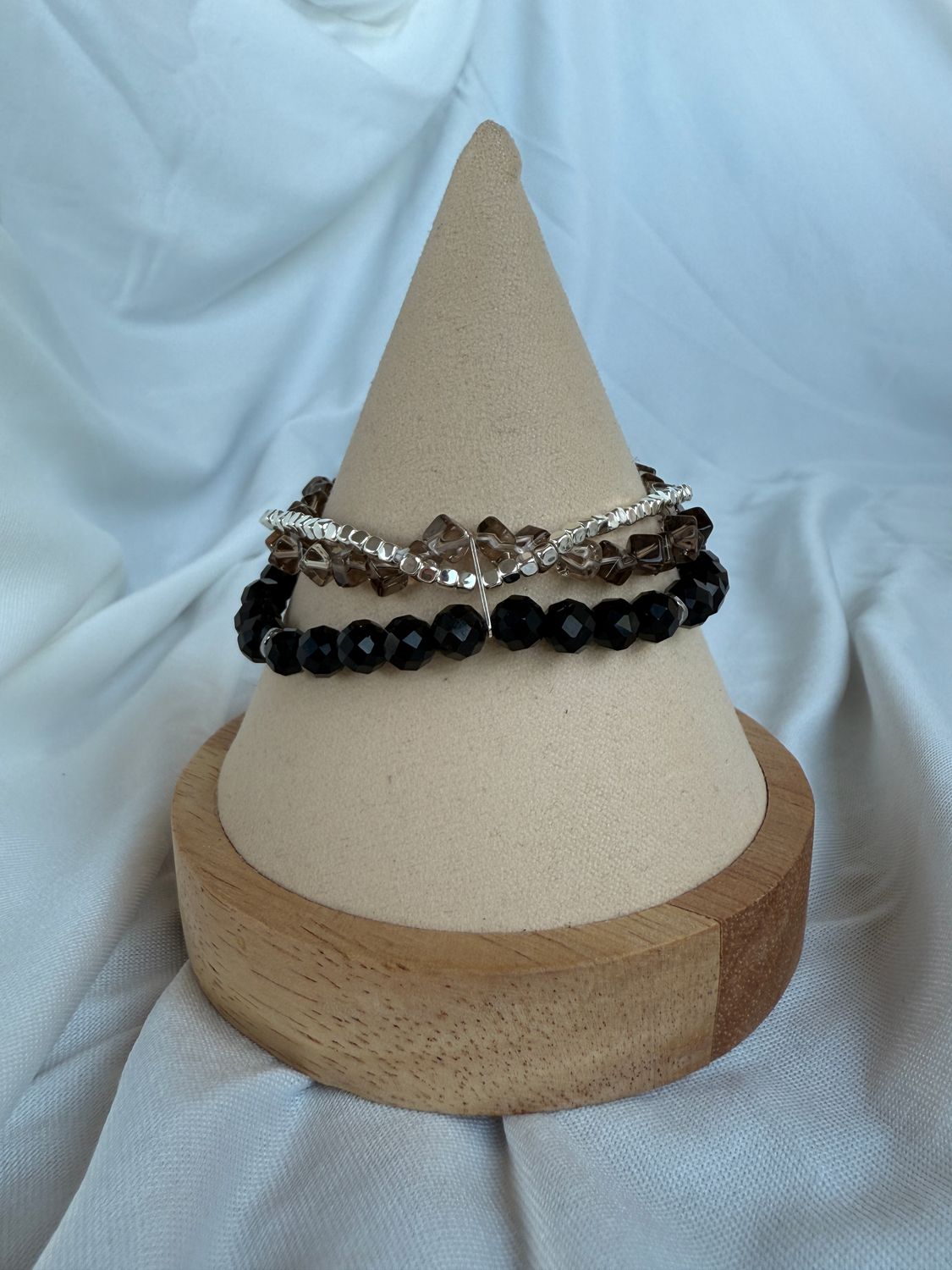 Onyx, Hämatit &amp; Rauchquarz Armband