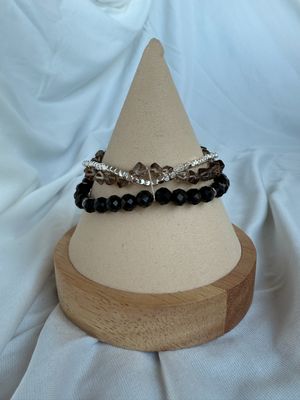 Onyx, Hämatit &amp; Rauchquarz Armband