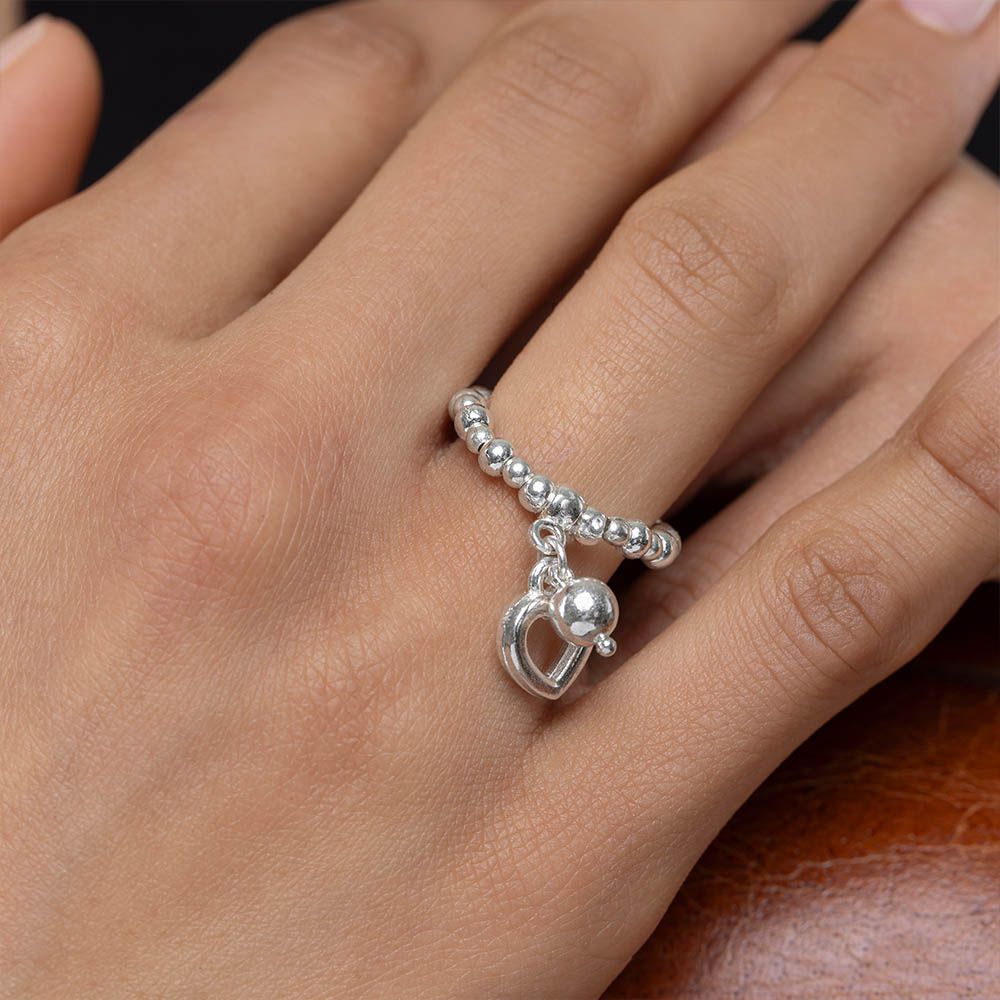 CHARM RING HEART SPHERE