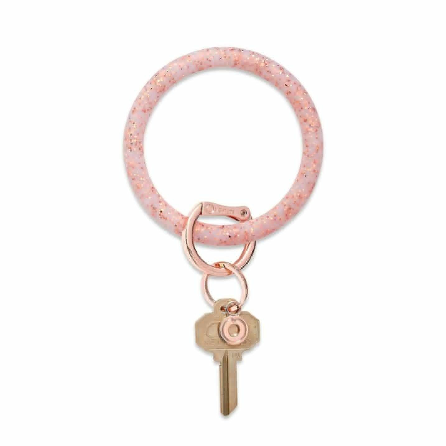 Confetti Collection Key Ring, Color: rose gold confetti