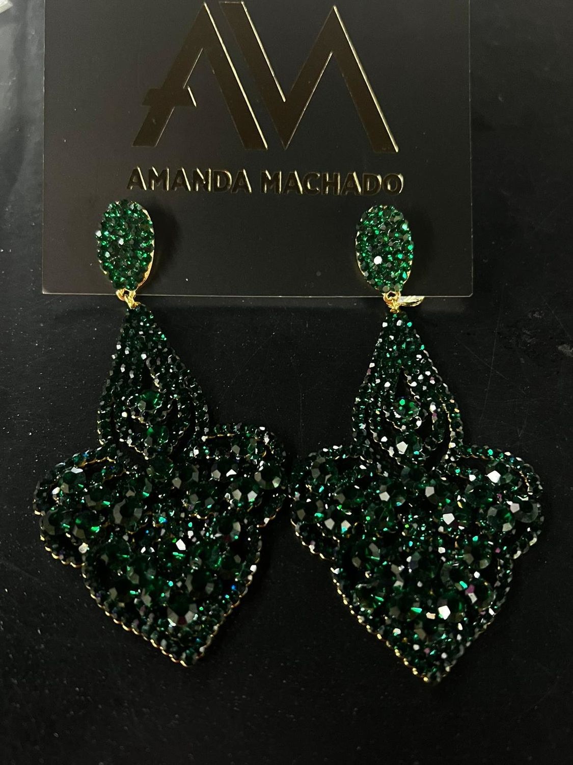 Green Earrings Amanda Machado, Size: 1