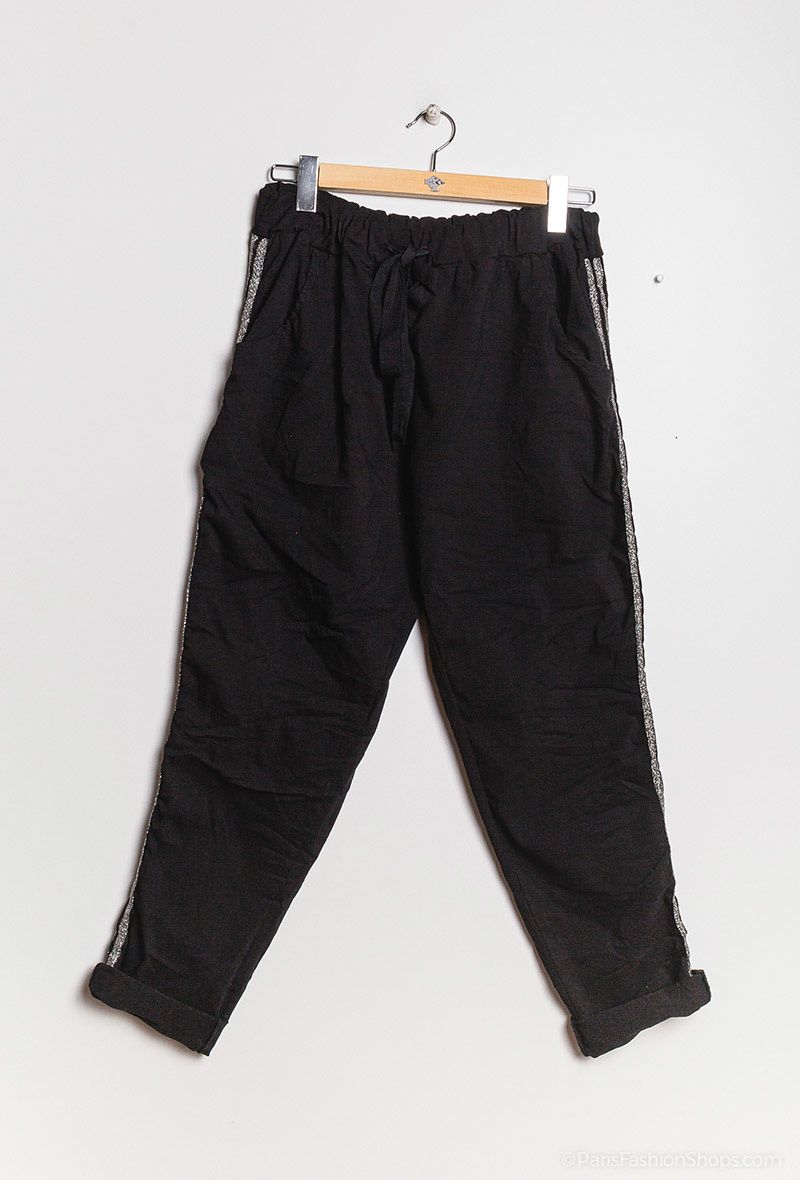 Plus Jogger with laterals band, Color: black