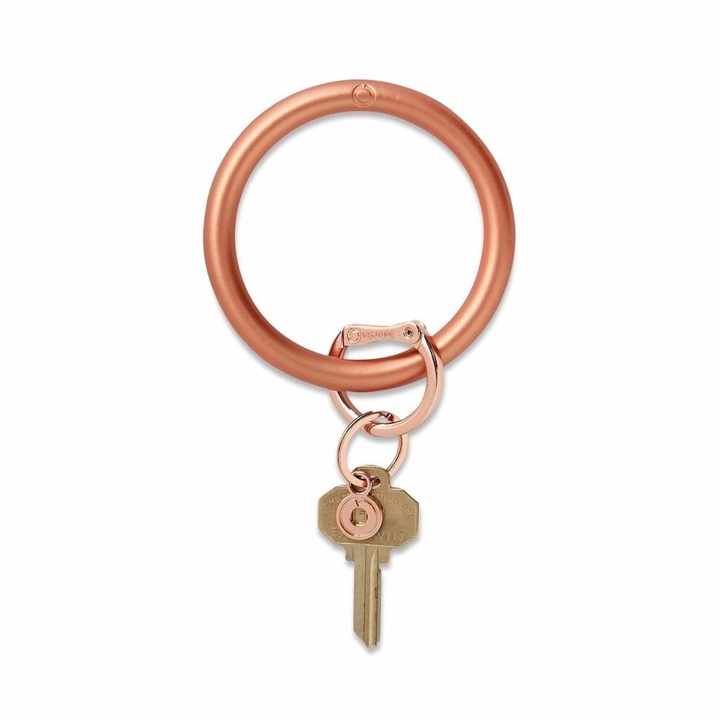 Metallic Collection - Silicone Big O® Key Ring, Color: rose gold