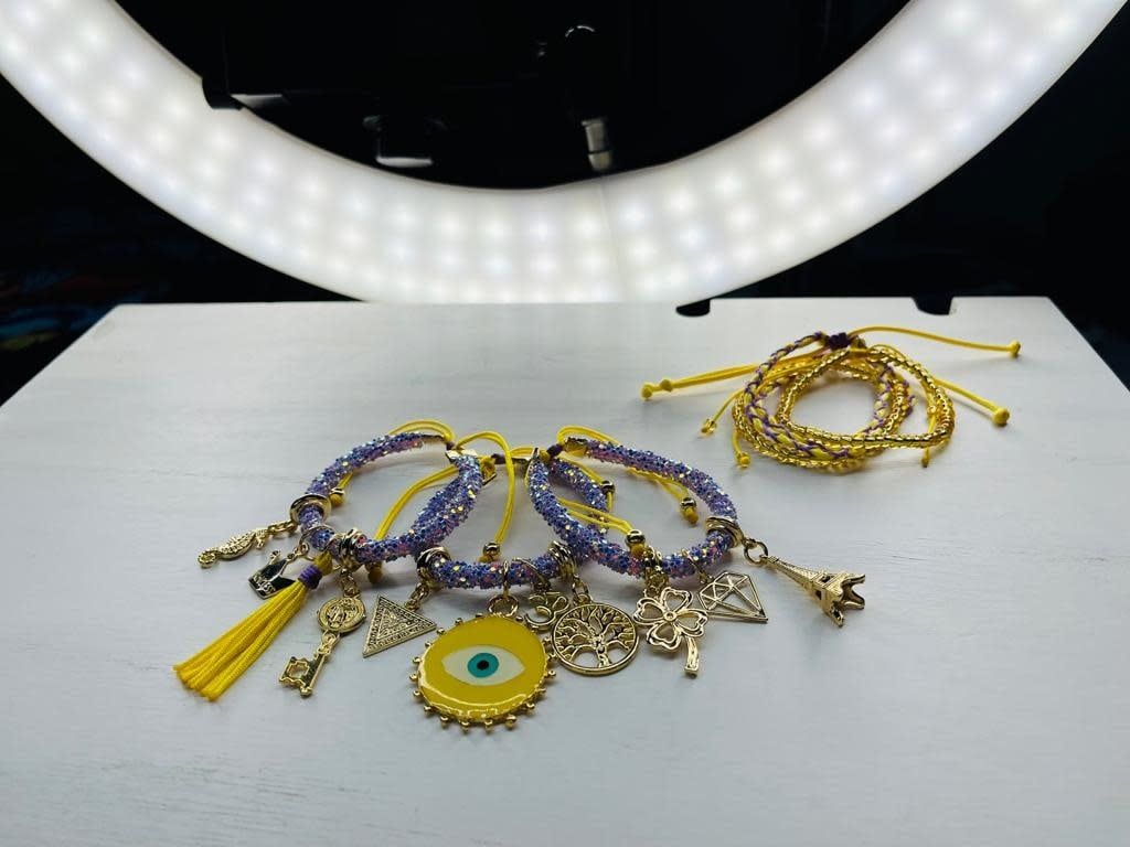 Multi Bracelets Turkish Eye , Color: Yellow