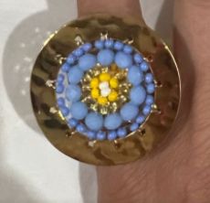 Hand Made Adjustable ring 18k, Color: lila