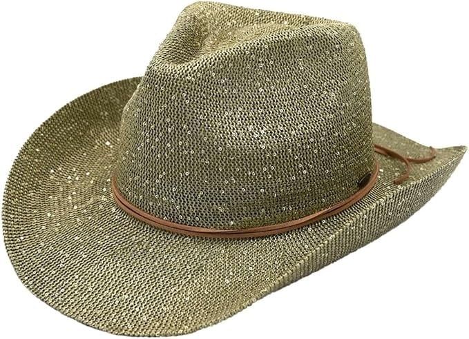 Sequins Cowboy hat, Color: olive