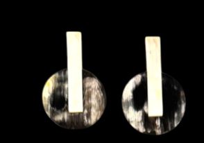Natural Horn earrings, Size: circle