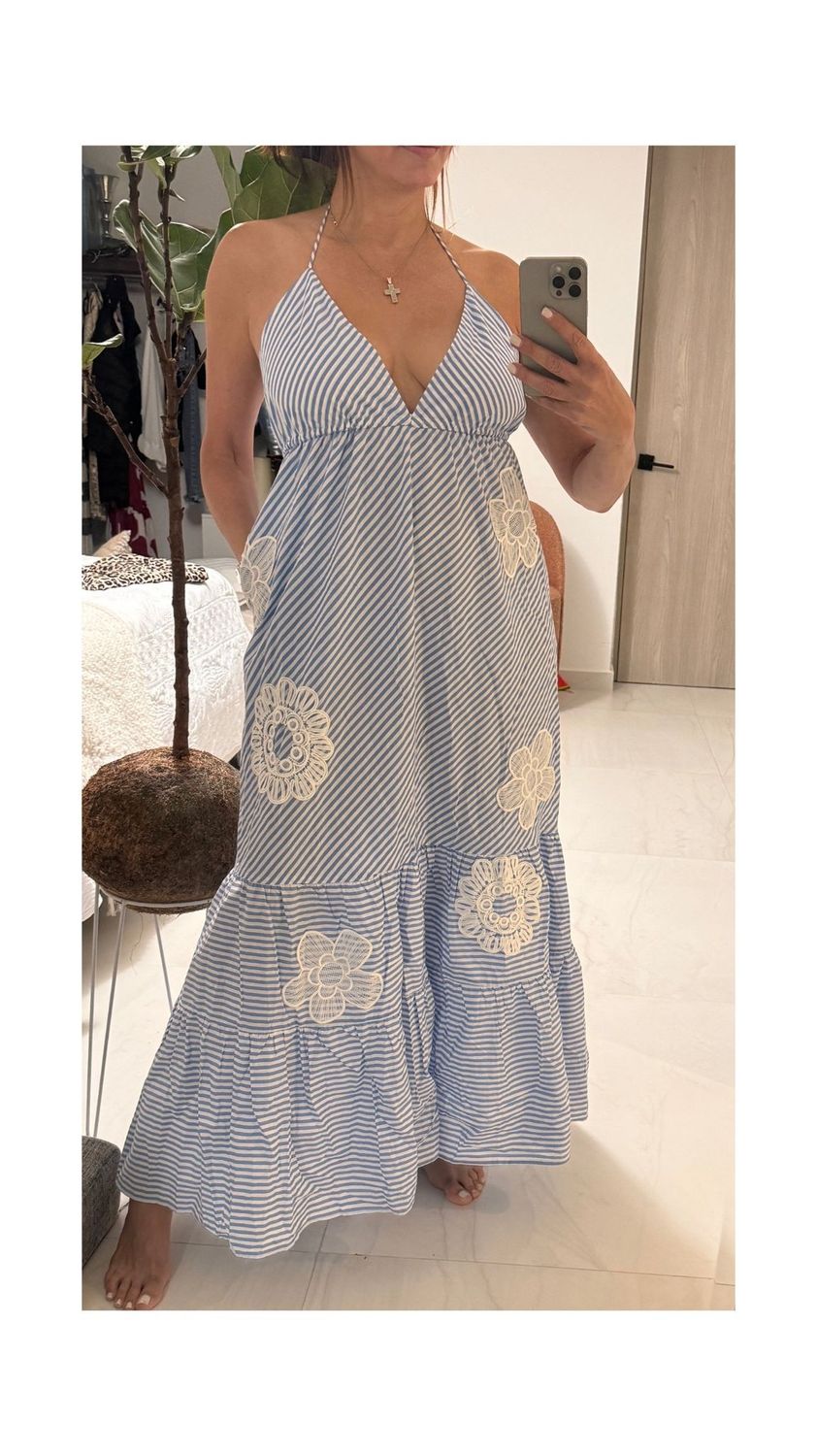 Amara Stripes Maxi dress, Color: blue