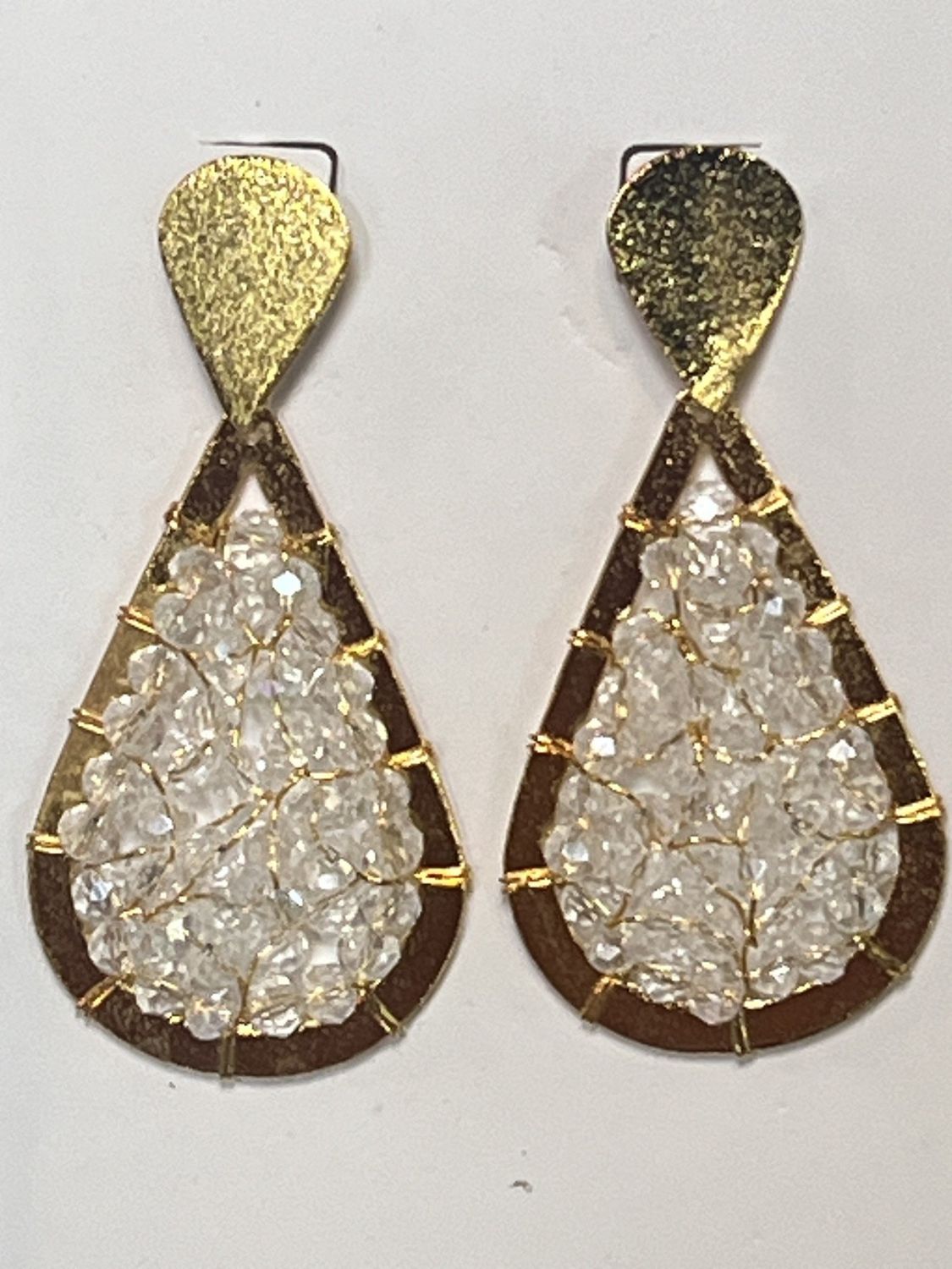 Crystals earrings, Size: 1.  21/2&quot;