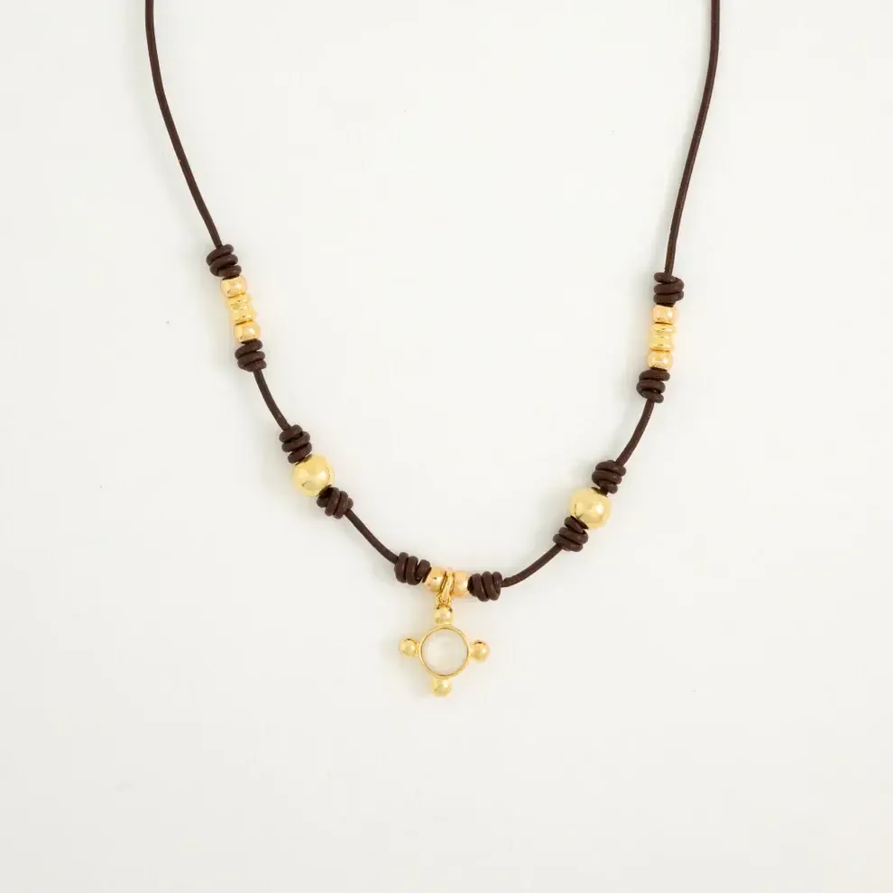 Collar con Colgante de Cruz, Color: white