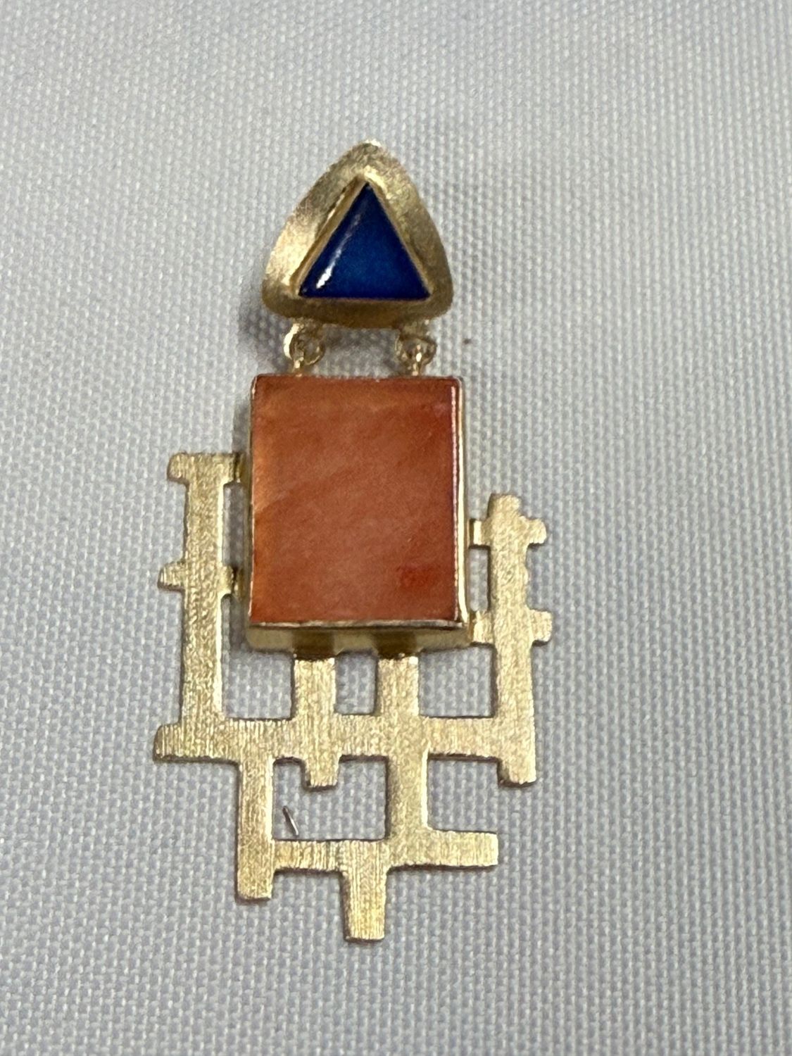 Geometric Color Pop Earrings 3”, Color: Blue/orange square