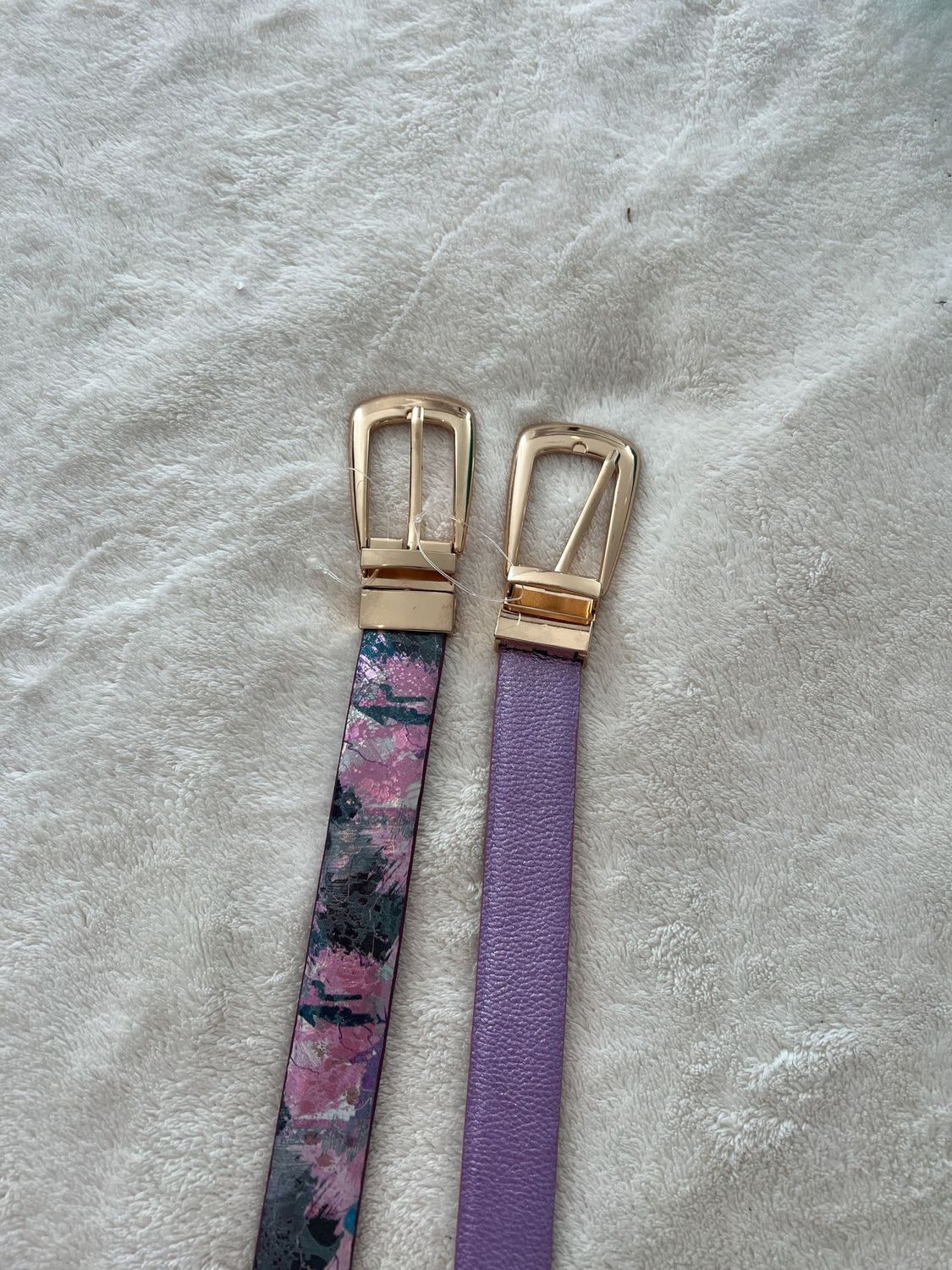 Reversible leather Belt, Color: Lila