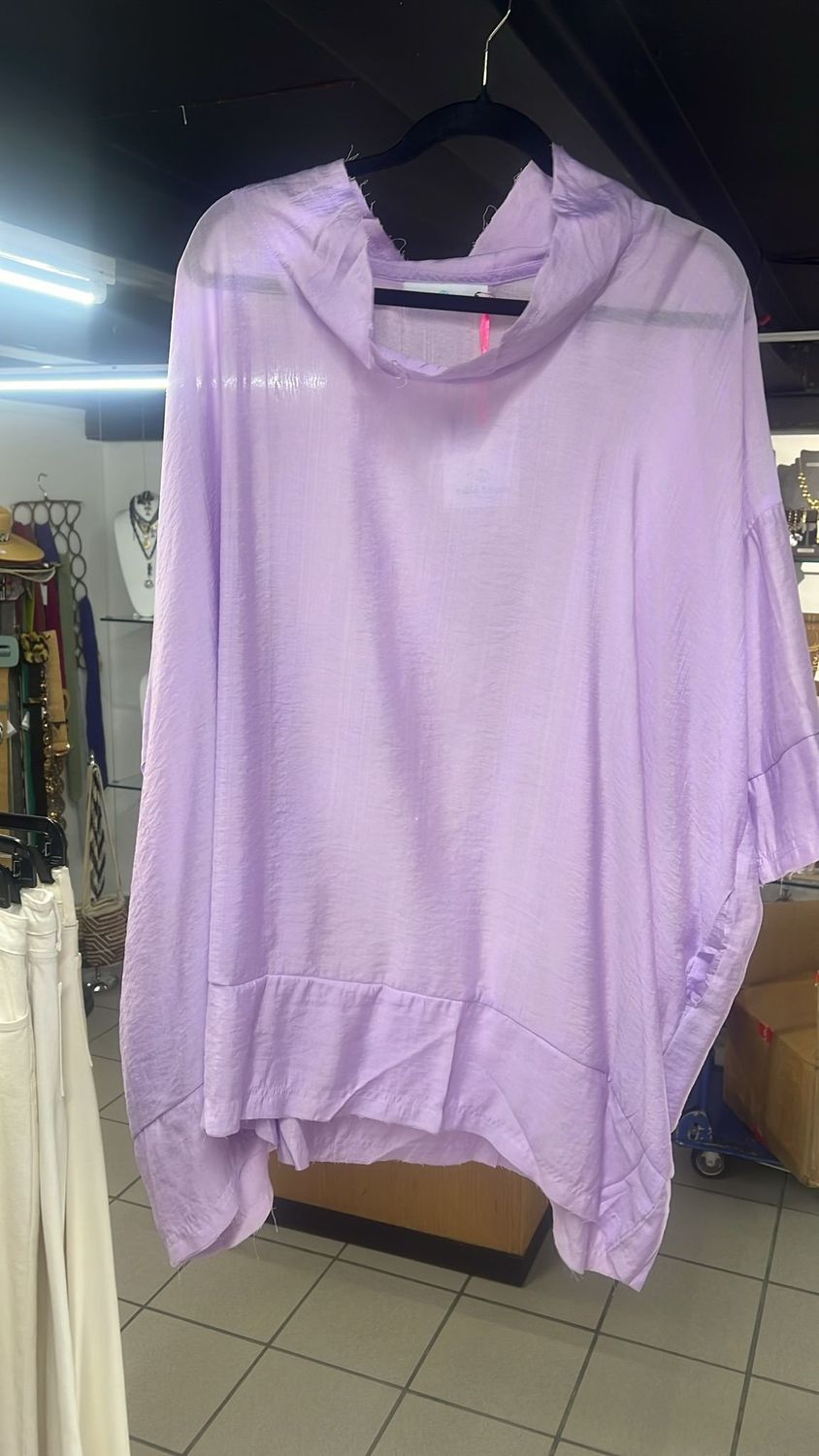 Crinkle Poncho Top One size, Size: malva