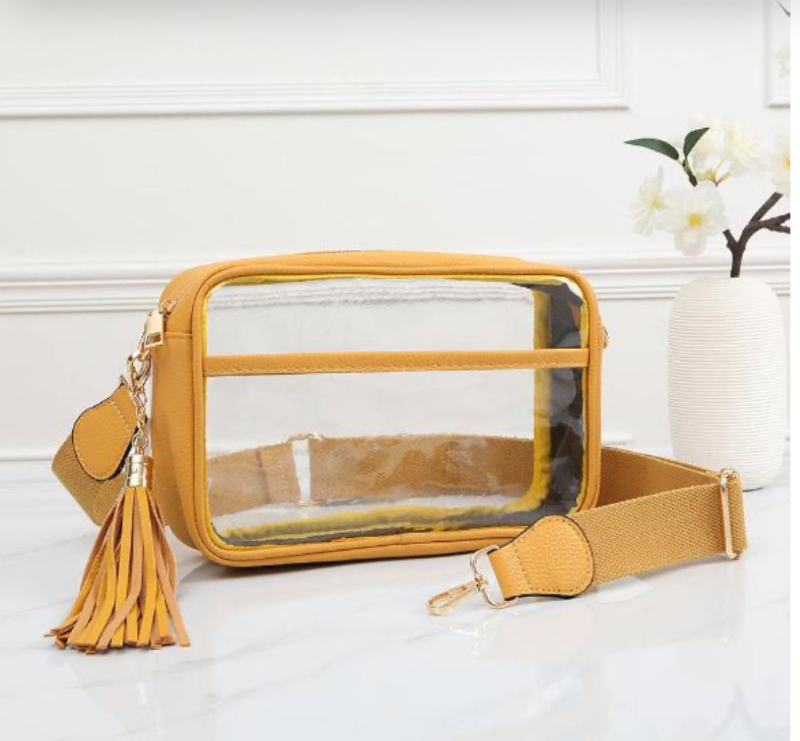 Game Day Stadium Rectangle Clear Bags, Color: Mustard