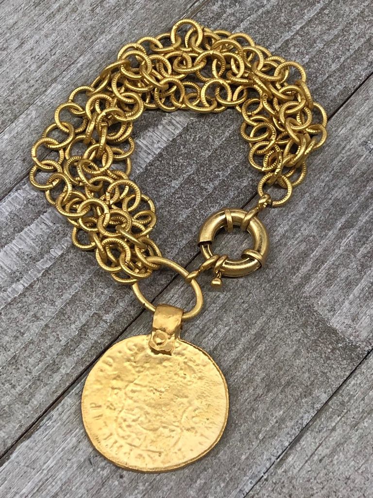 4 Amores big Coin Brazalet