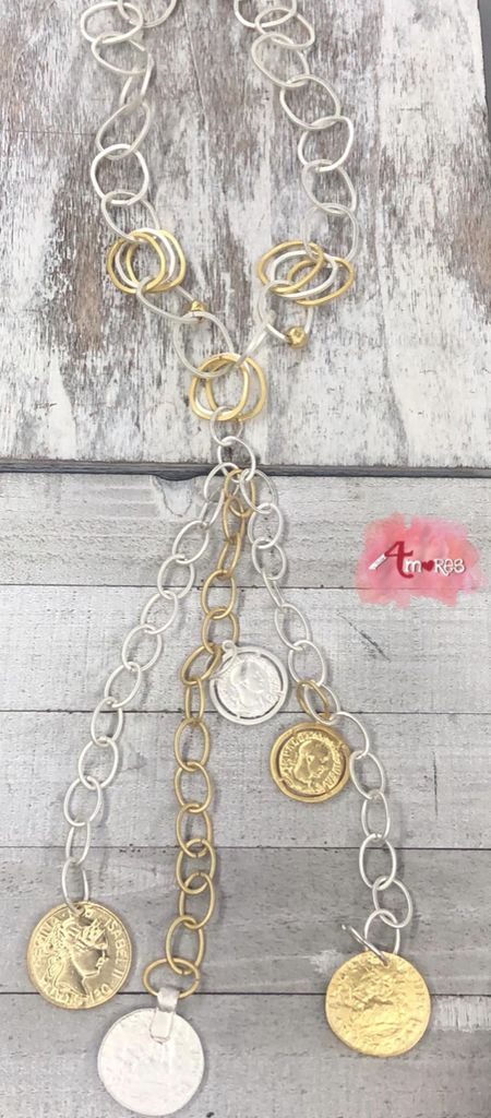 Coin Long Necklace 4 Amores