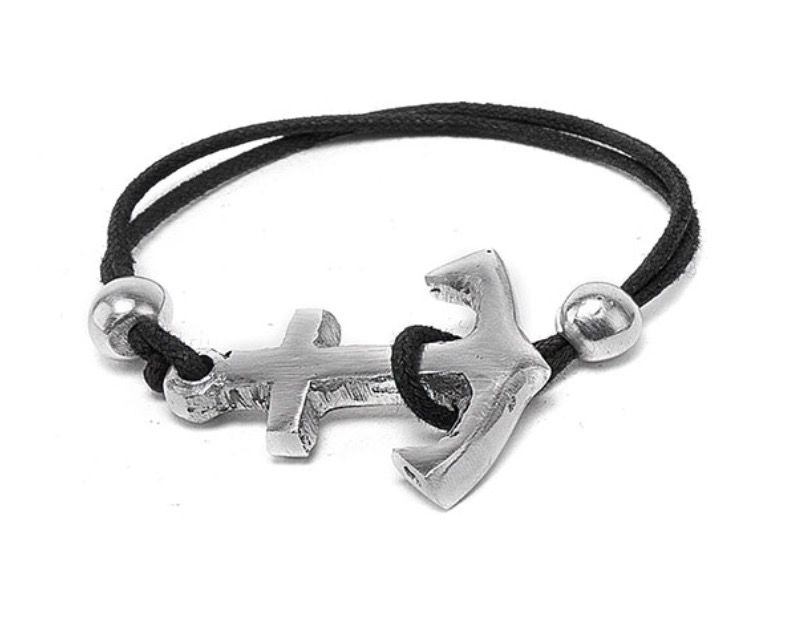 BRACELET BLACK STRING ANCHOR