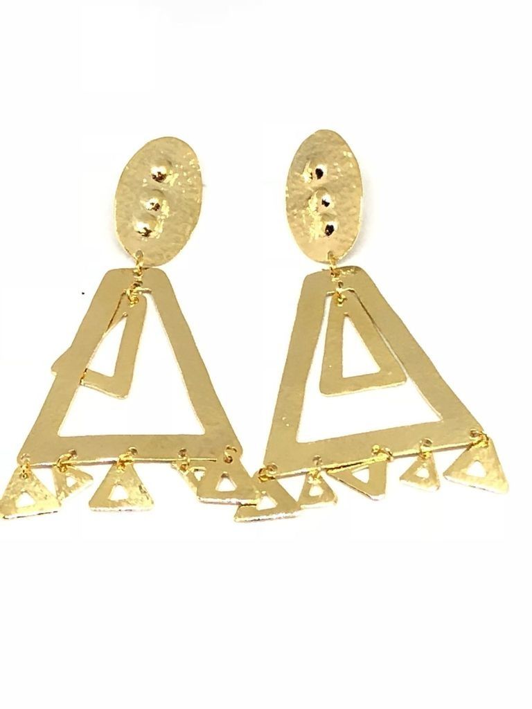Gold Triangle Earrings