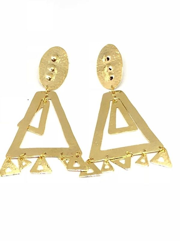 Gold Triangle Earrings