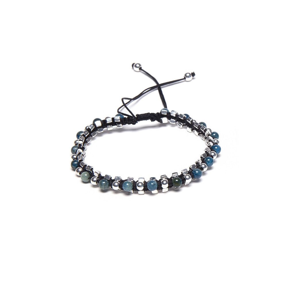 CROCHET STRING BRACELET BLUE SMALL STONES