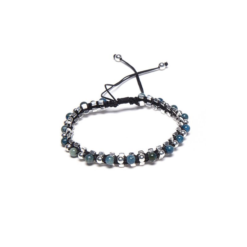 CROCHET STRING BRACELET BLUE SMALL STONES