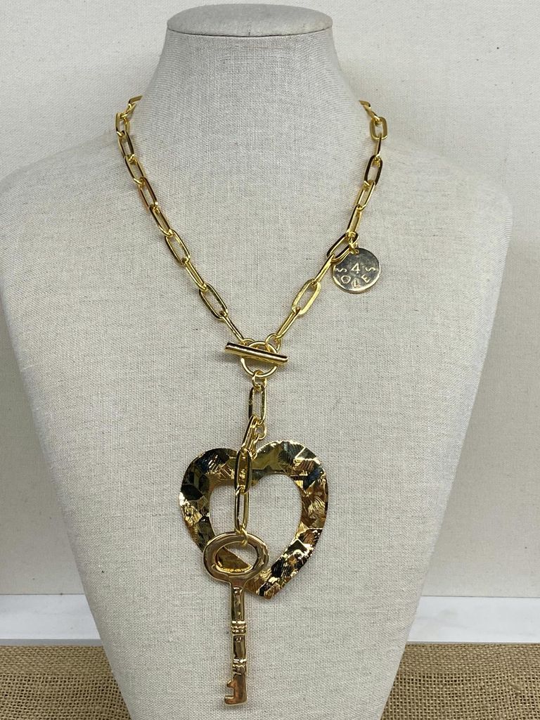 Big Heart and key Necklace