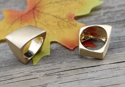  Brass Gold-plated Charming Irregular Metal Ring