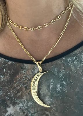 love you to the moon &amp; back, silver or gold plated 18"