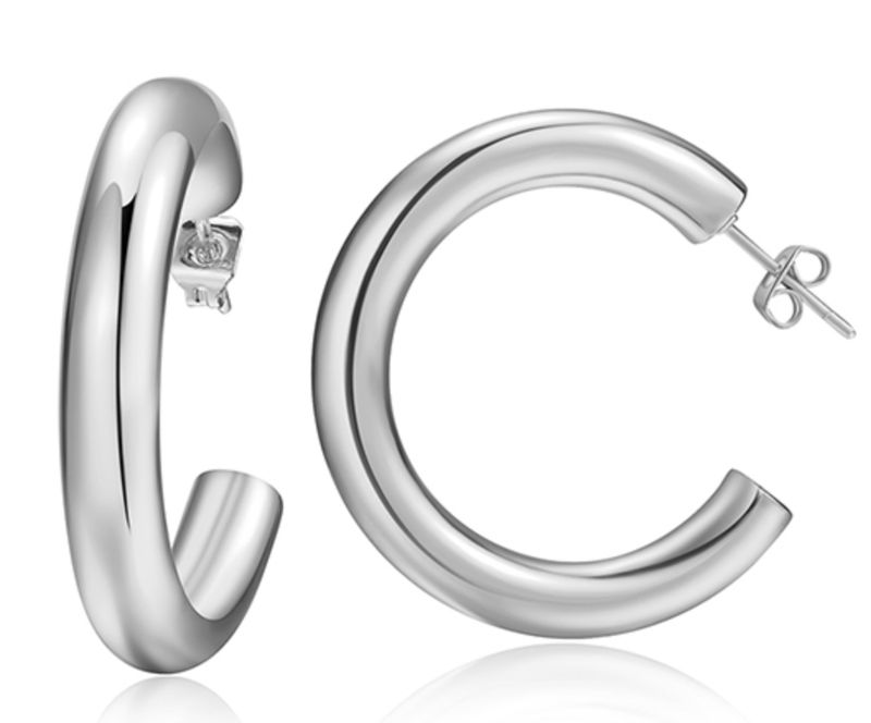 1&quot; Loops earrings silver