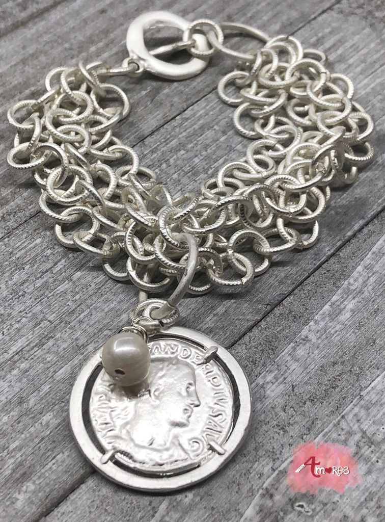 Silver Medal 4 amores Brazalet