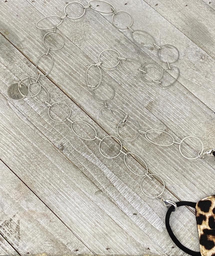 Plata Mate cadena para mascarilla