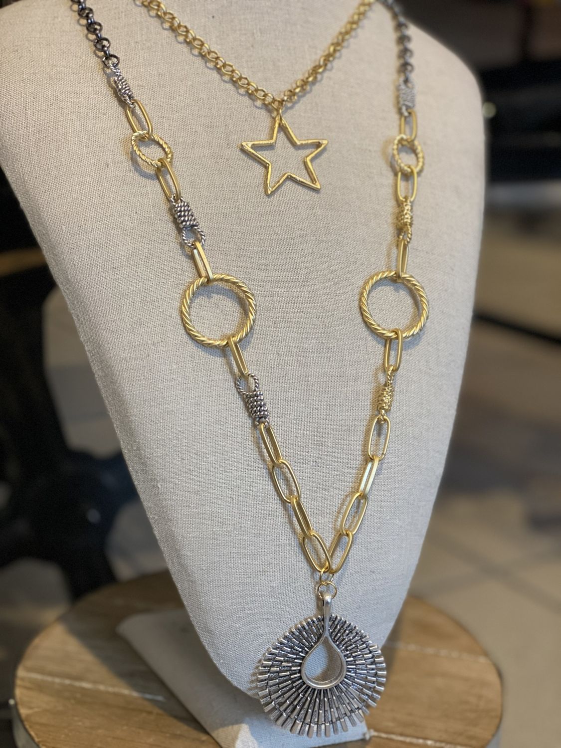 Gold and Silver Two Layers Necklace