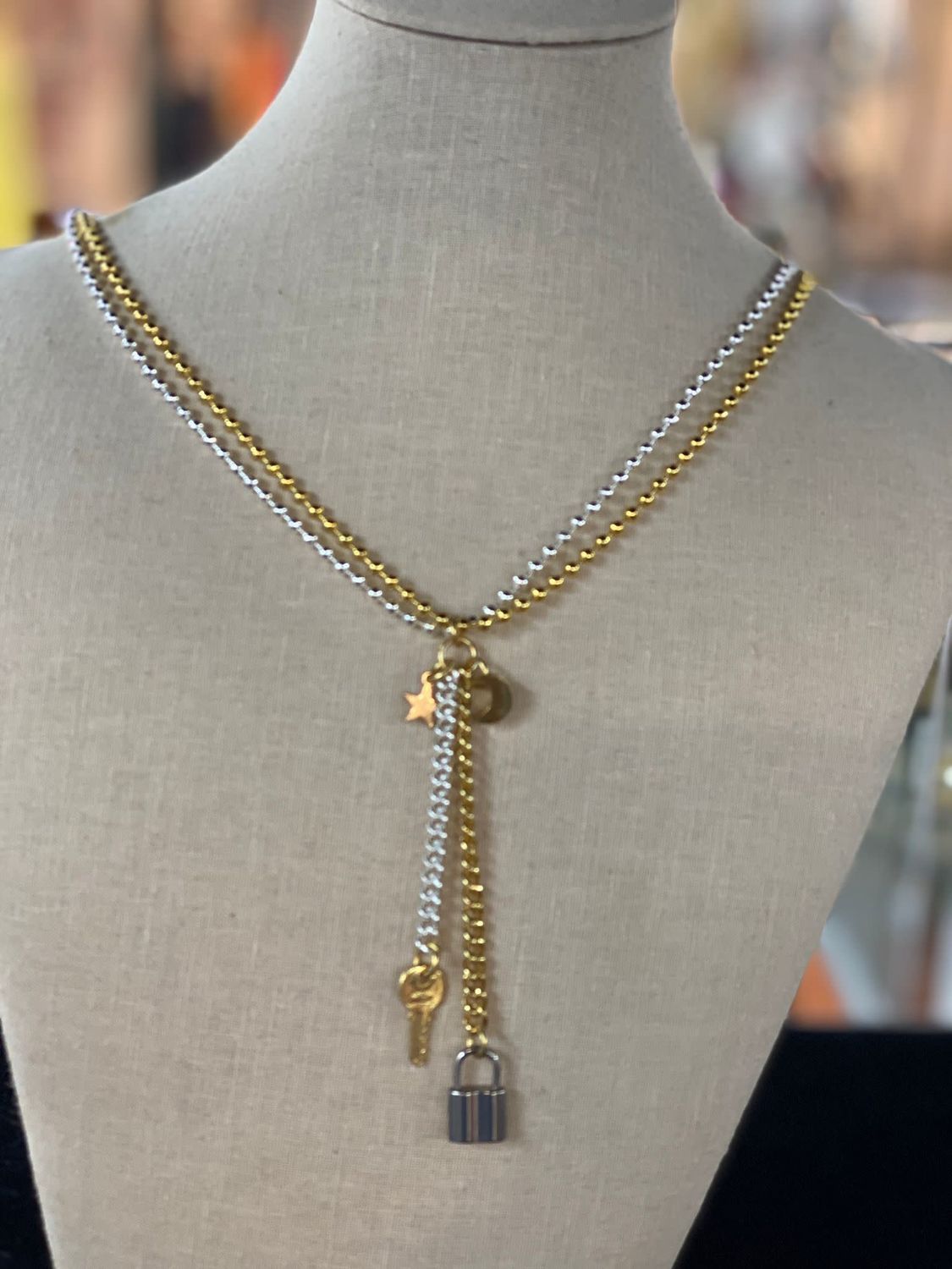 Multi Charms Double Necklace by 4 Soles