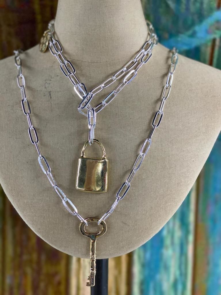 Handcast Gold 21 2 key 30&quot; Chain Necklace