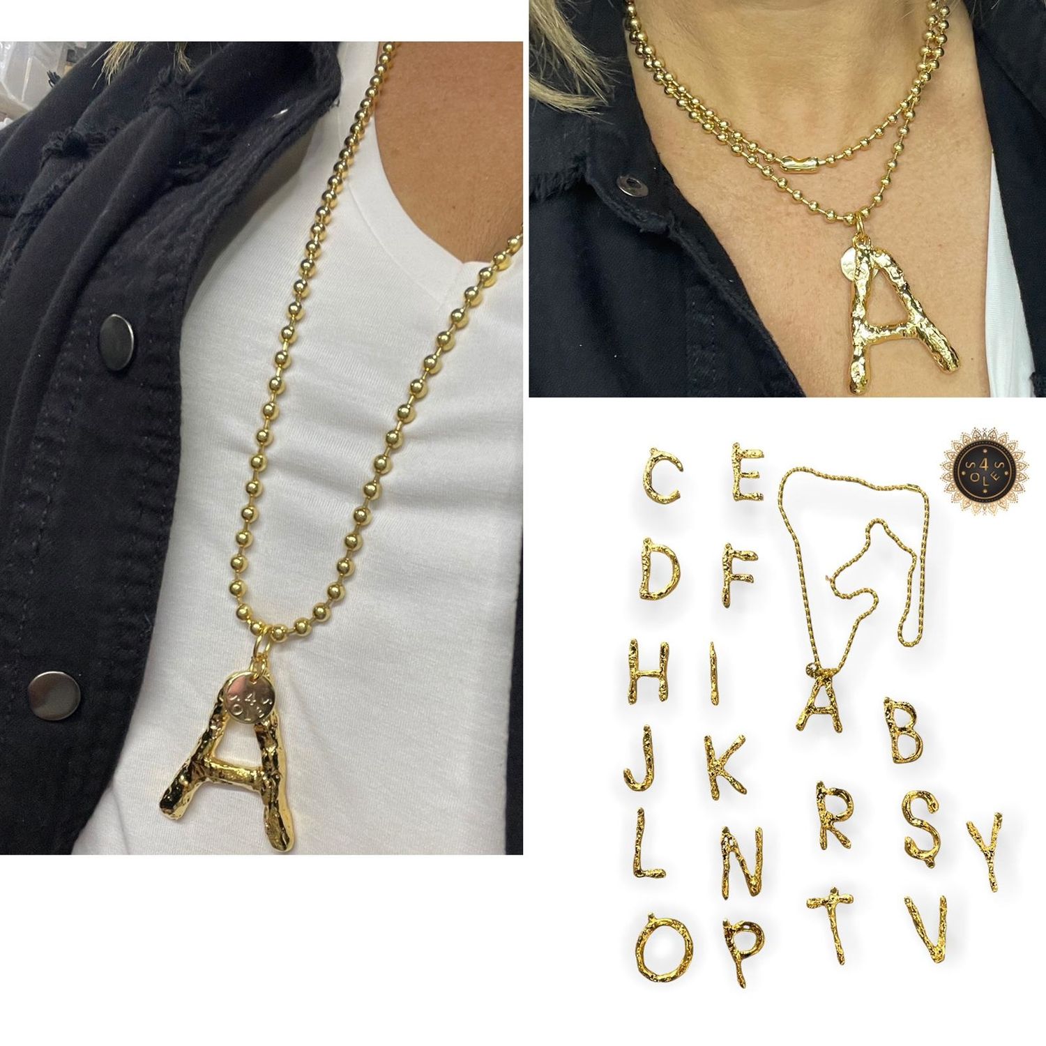 Collar Alfabeto 4 Soles 2&quot;