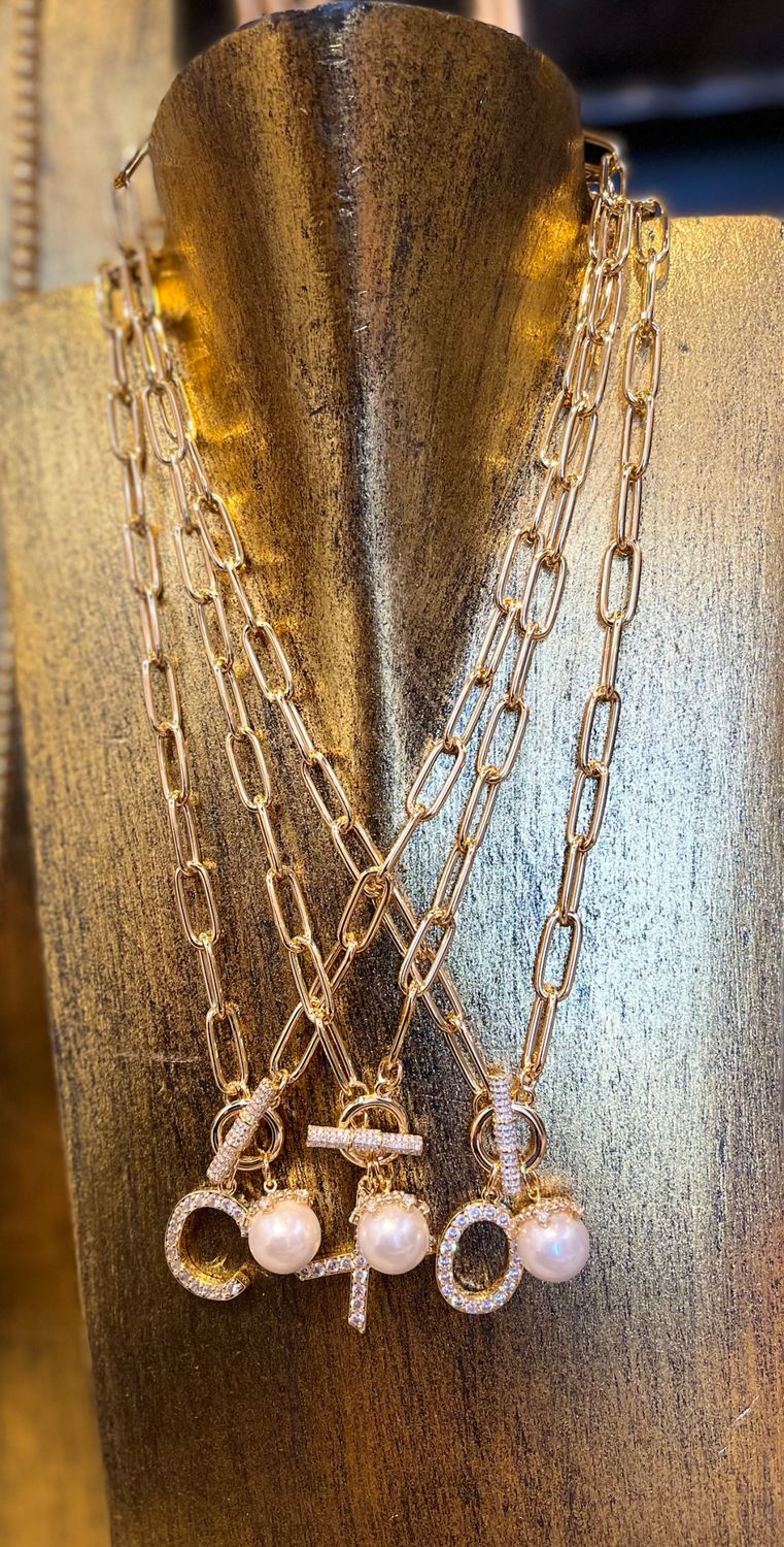 Gold Necklace Initial 