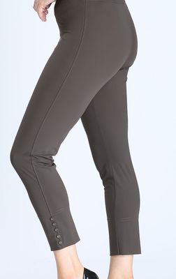 Button Hem Slim Crops