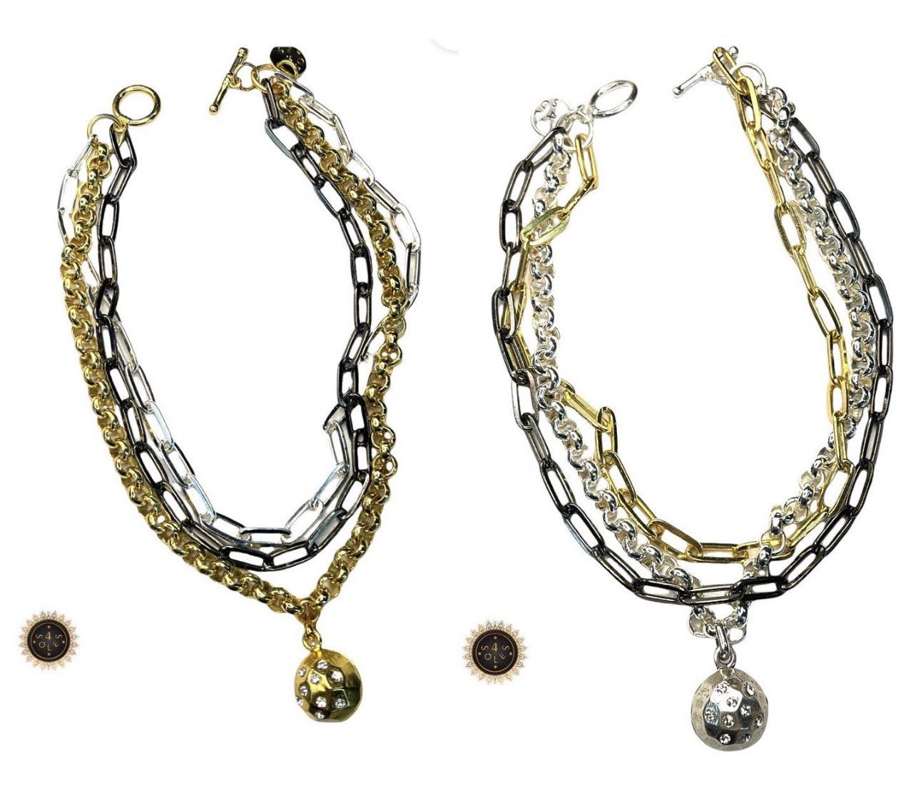 Ball with crystals necklace 4 Soles