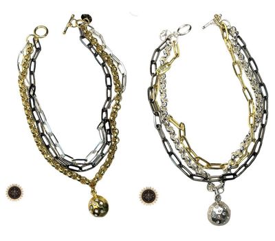 Ball with crystals necklace 4 Soles