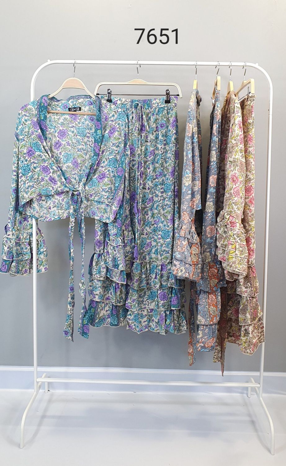 Silk Set top and Skirt 7651 one size
