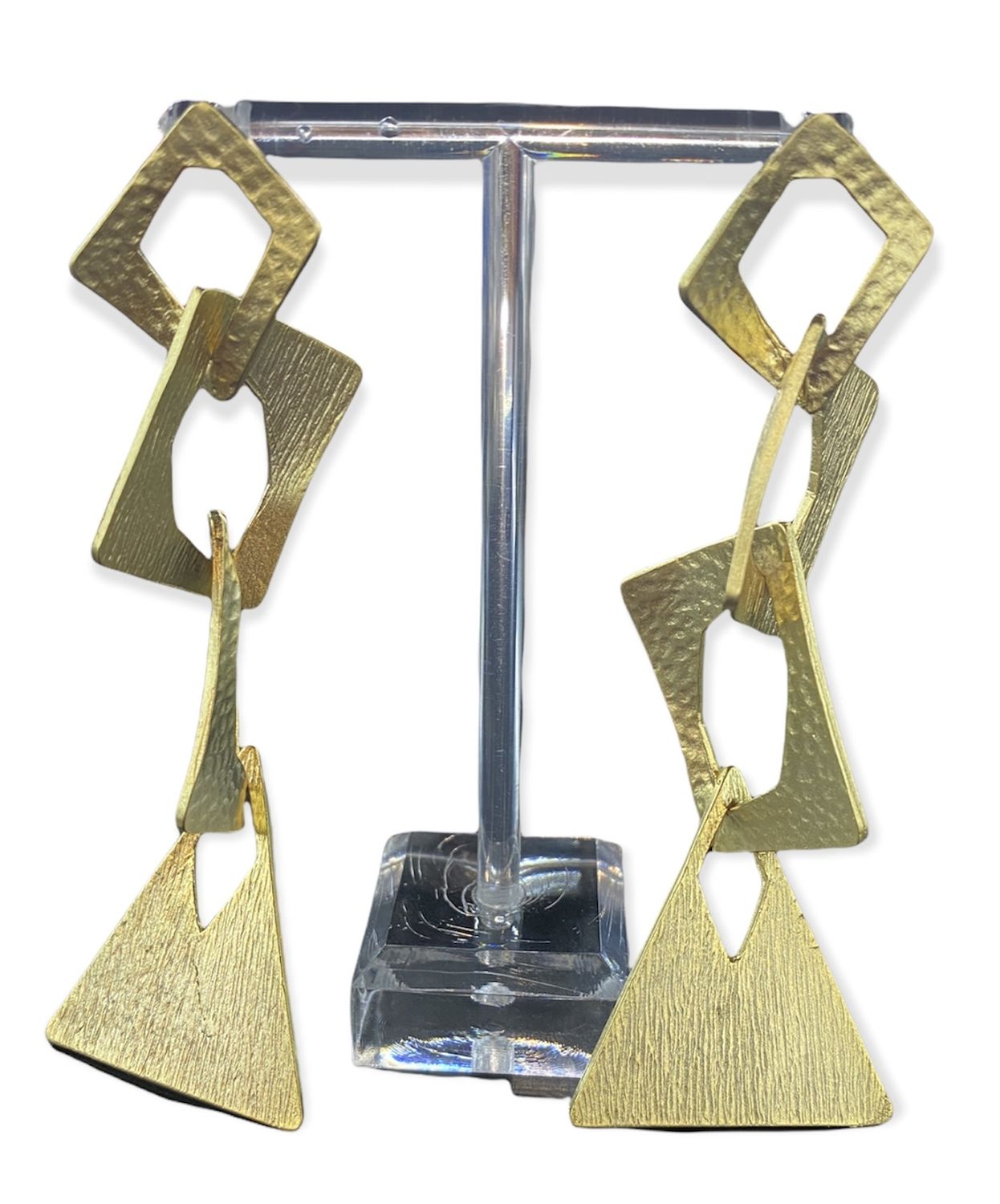 Gold Plated Asymetrical Earrings