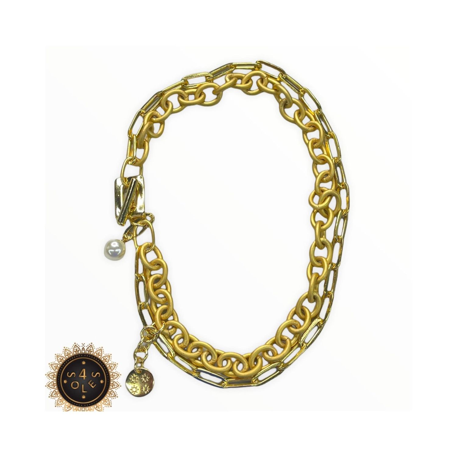 Matte Gold Necklace by 4 Soles