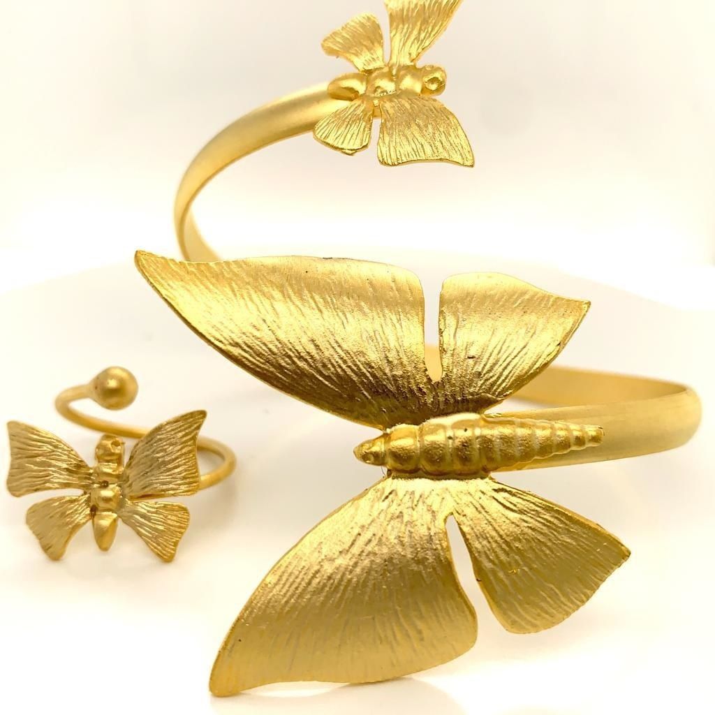 Set Butterfly rind and bracelet