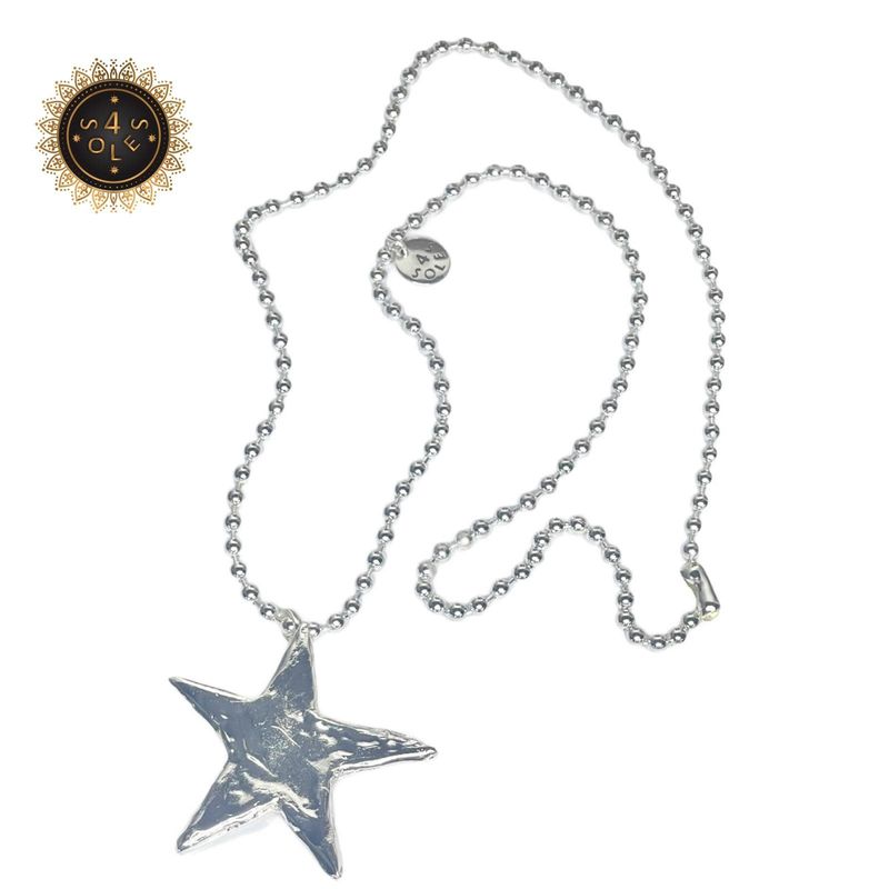n5666 Silver Star necklace by 4 Soles