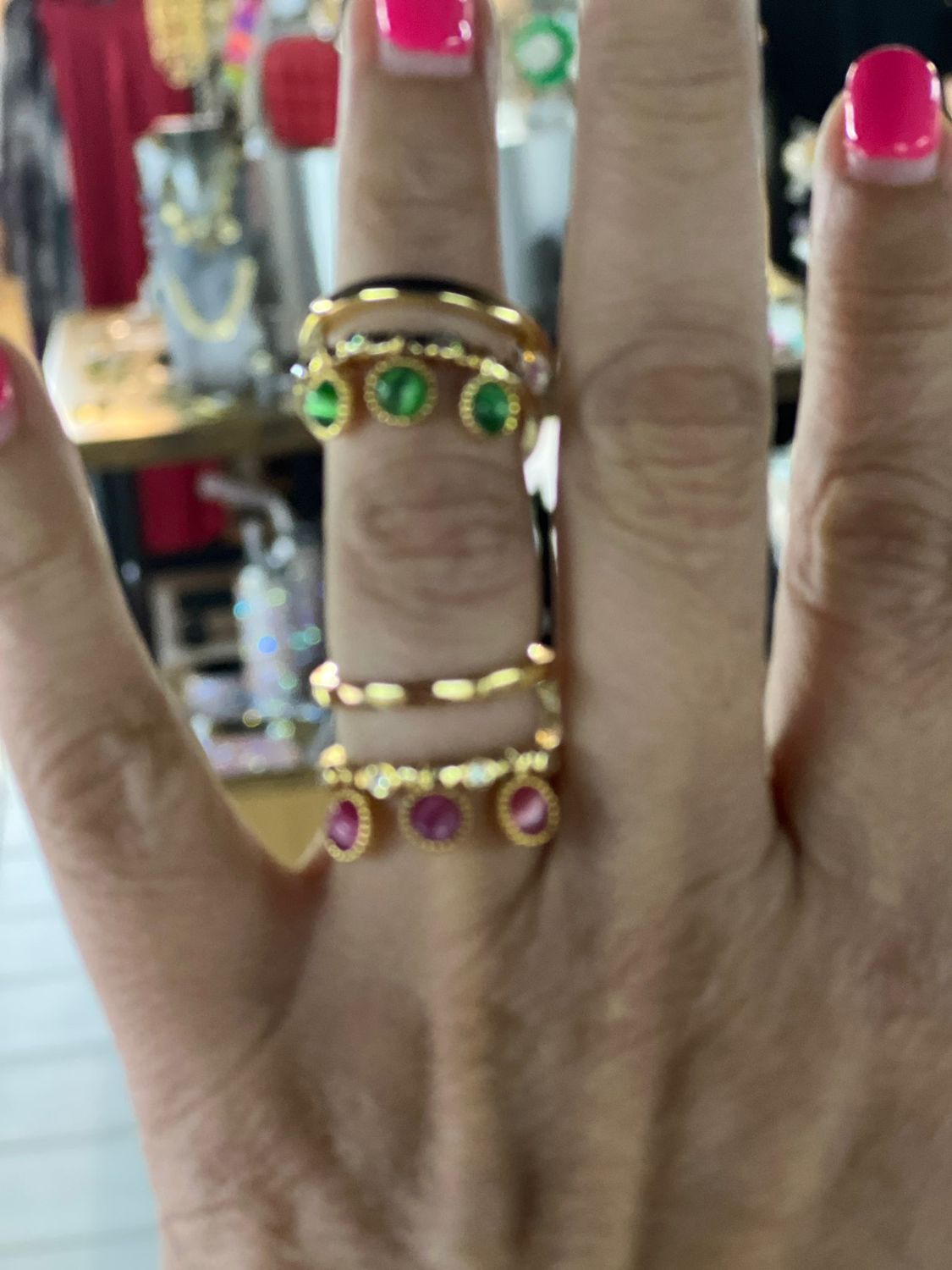 3 stones ring adjustable