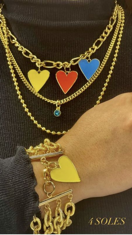4 soles heart necklace or bracelet