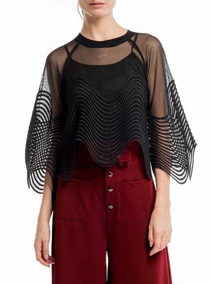 See-through round lace