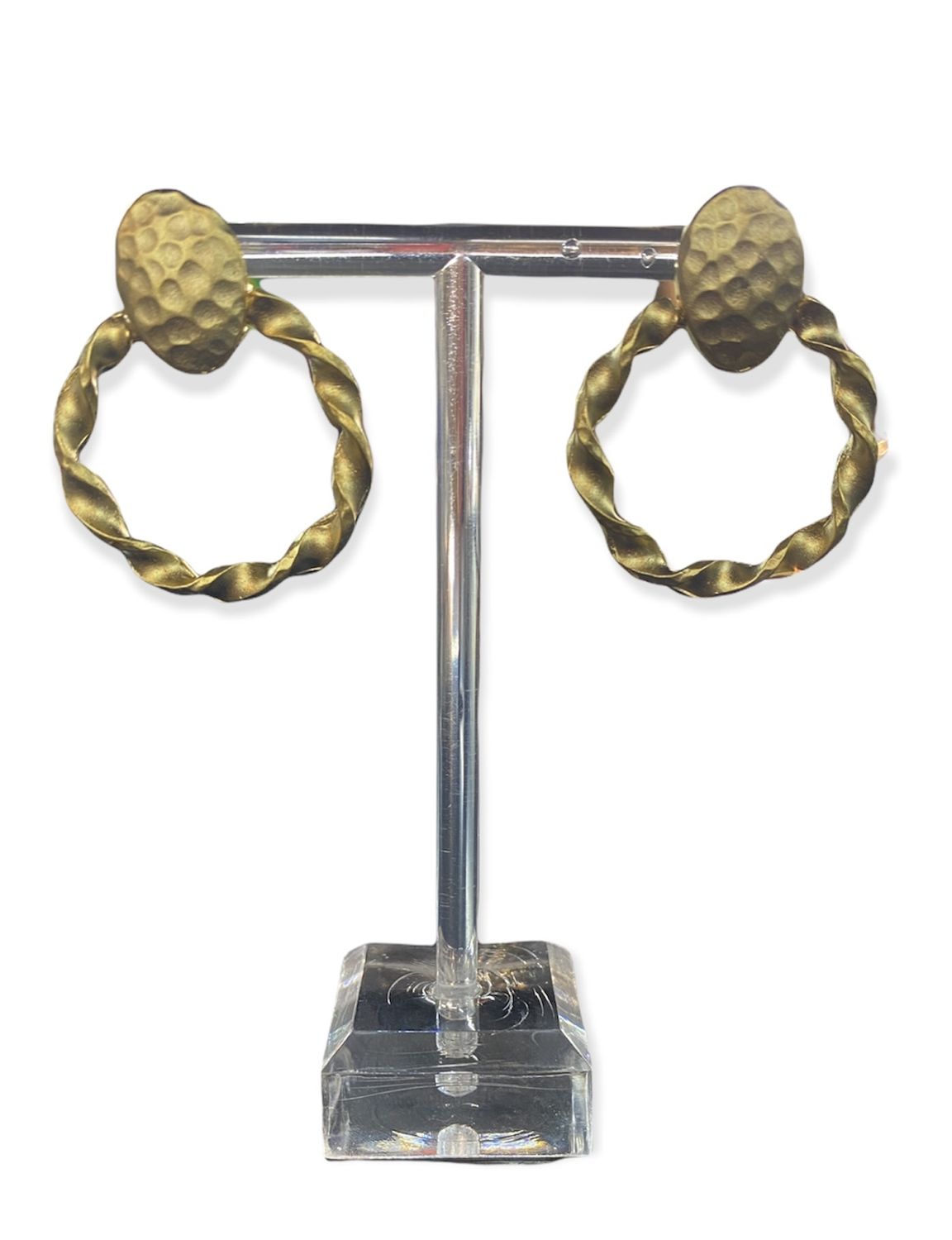 Gold Plated Spiral Circle Earrings