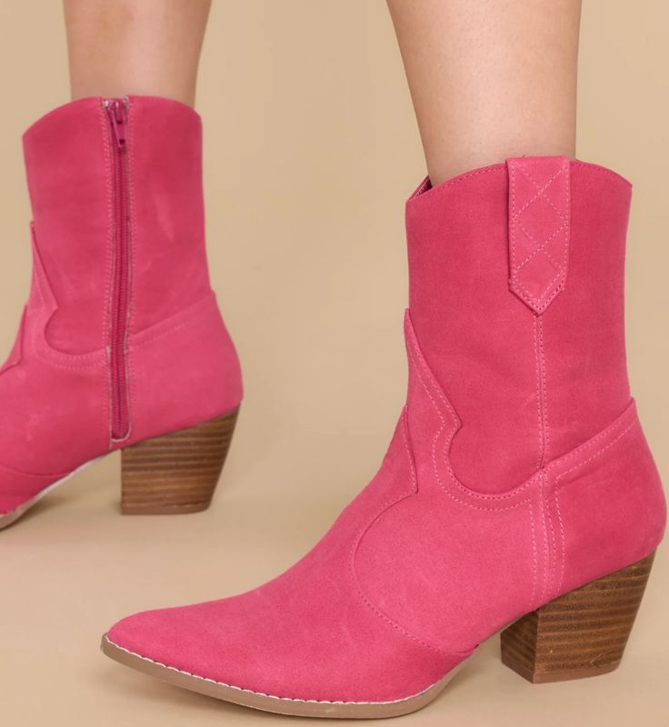 Pink Leather Boot