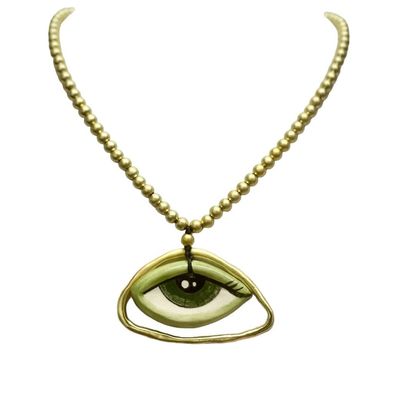 Ceramic Eye Gold Plated Necklace